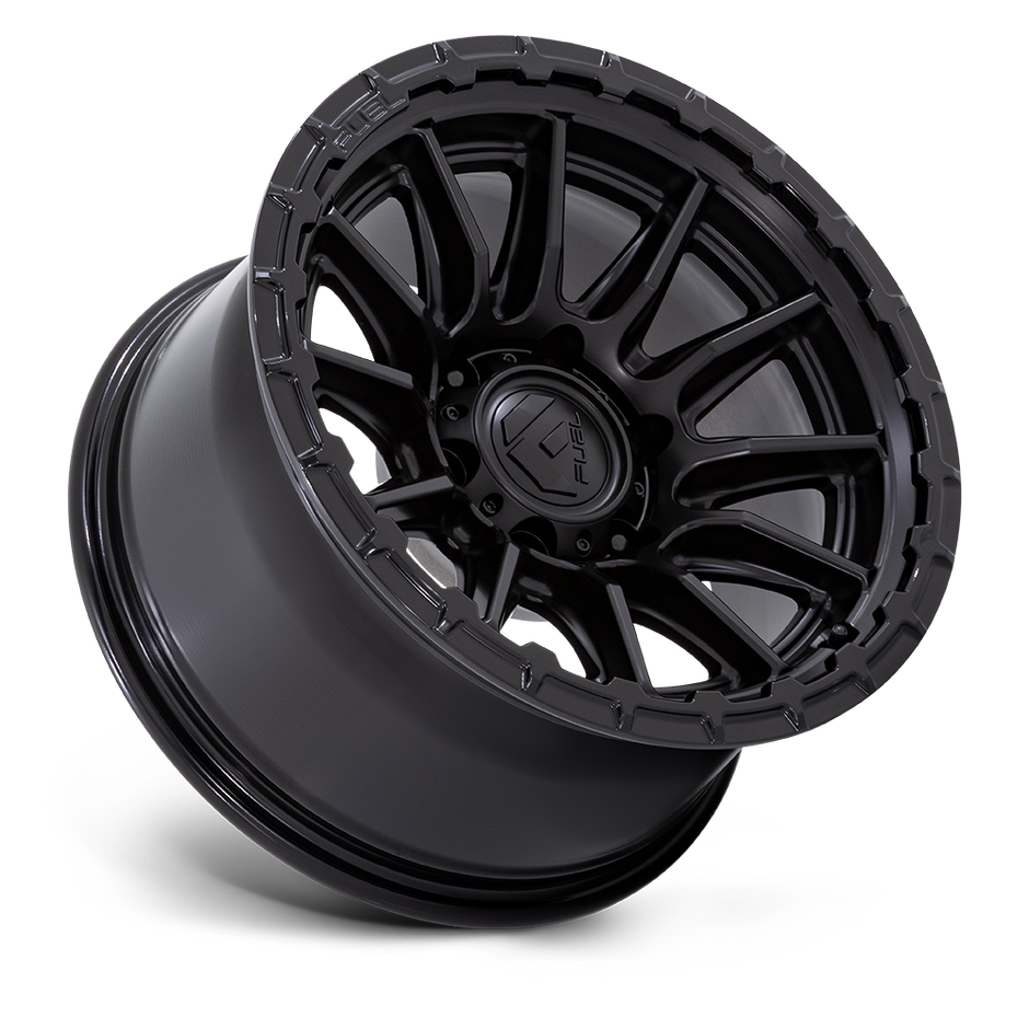 Fuel Wheels FC866 Piston 17x8.5 Blackout w/Gloss Black Lip 25mm ET 72.56mm CB 5x114.3