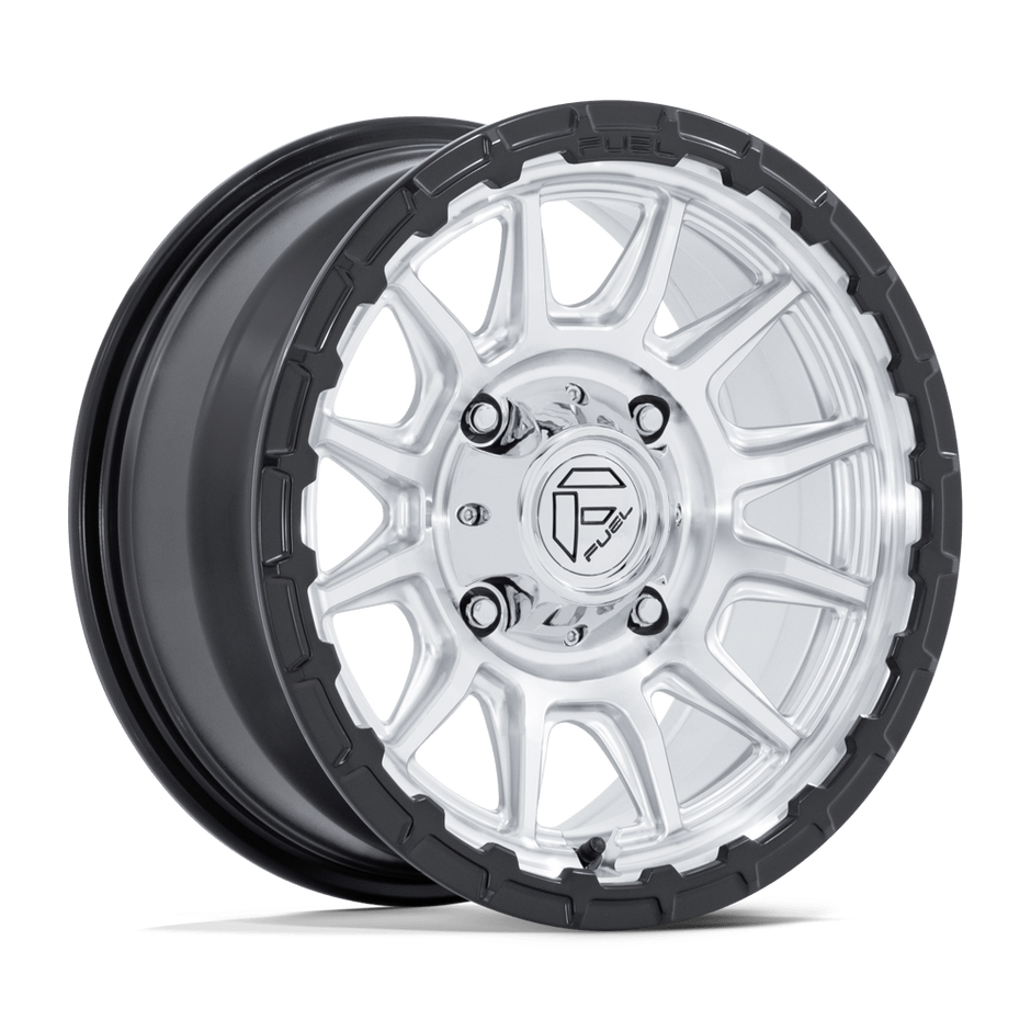 Fuel Wheels FV866 Piston UTV 15x7 Hyper Silver Machined Face W/Matte Black Lip 10mm ET 96mm CB 4x137