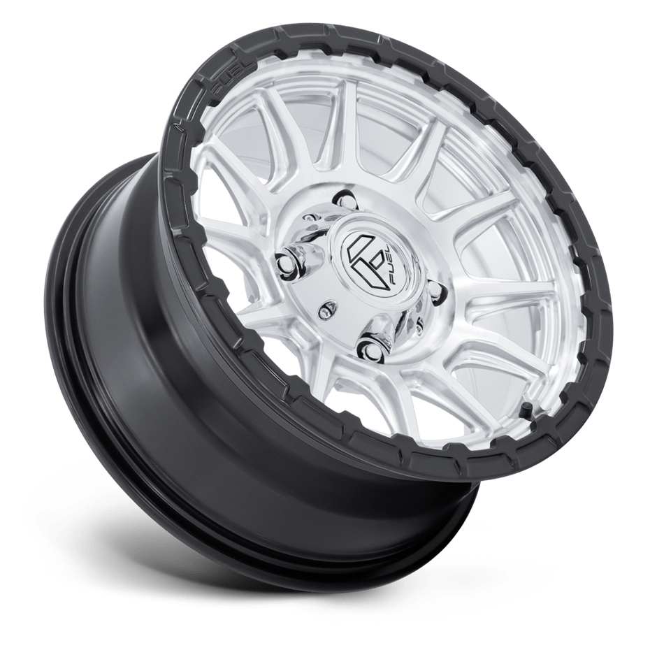 Fuel Wheels FV866 Piston UTV 15x7 Hyper Silver Machined Face W/Matte Black Lip 10mm ET 96mm CB 4x137