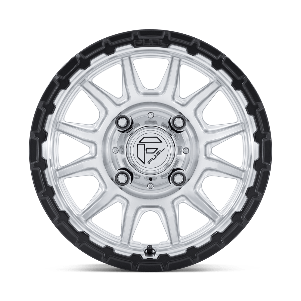 Fuel Wheels FV866 Piston UTV 15x7 Hyper Silver Machined Face W/Matte Black Lip 10mm ET 96mm CB 4x137