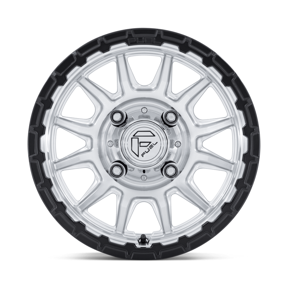 Fuel Wheels FV866 Piston UTV 15x7 Hyper Silver Machined Face W/Matte Black Lip 10mm ET 96mm CB 4x137