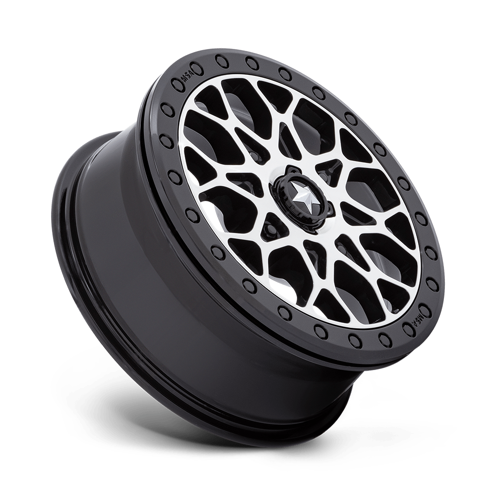 MSA Offroad Wheels M48 Portal Beadlock 15x6 Gloss Black Machined w/Gloss Black Ring 38mm ET 86mm CB 4x110