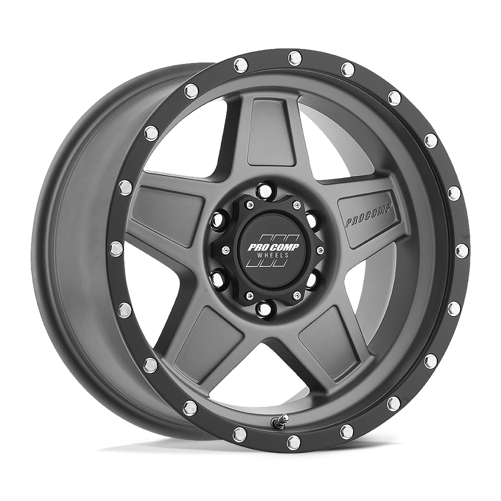 Pro Comp Alloys PA035 Predator 17x8.5 Dark Gray w/Black Lip 0mm ET Custom CB 5x127