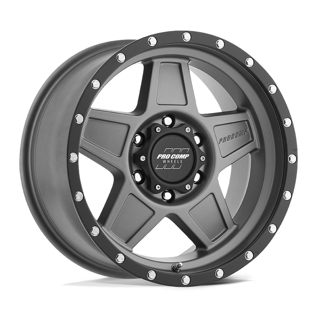 Pro Comp Alloys PA035 Predator 17x8.5 Dark Gray w/Black Lip 0mm ET Custom CB 5x127