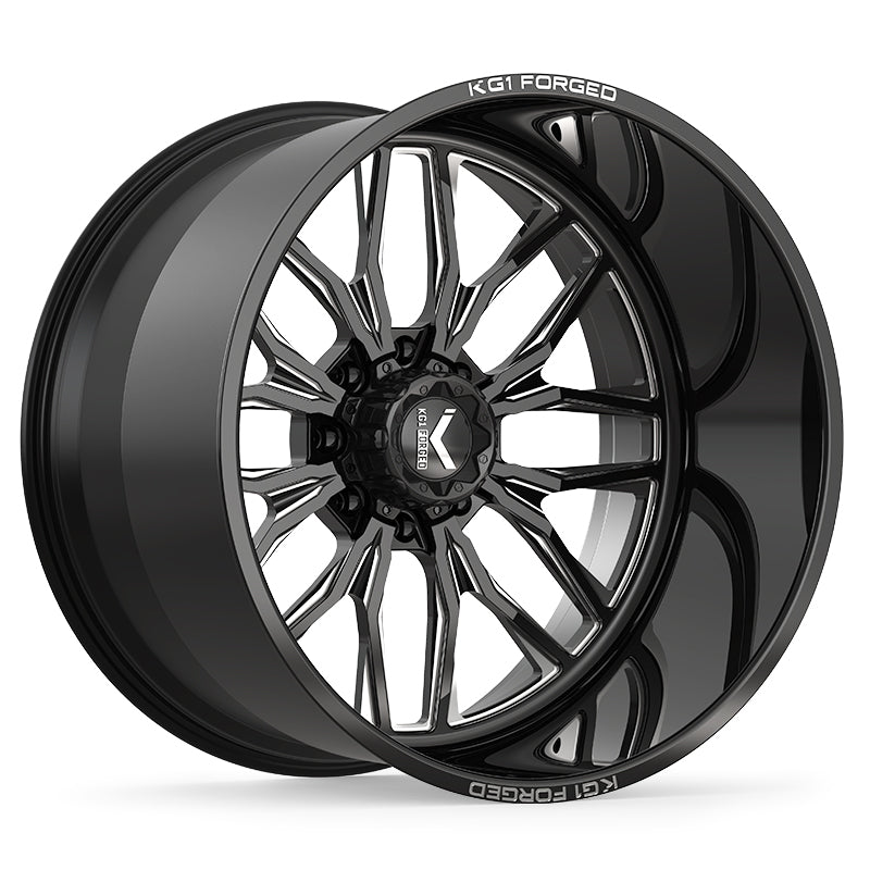 KG1 Forged KF001 Primacy 24x14 Gloss Black Milled -76mm ET 78.1mm CB 6x139.7