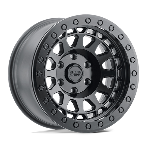 Black Rhino Hard Alloys Primm Beadlock 17x8.5 Matte Black w/Black Bolts -38mm ET 71.5mm CB 5x127