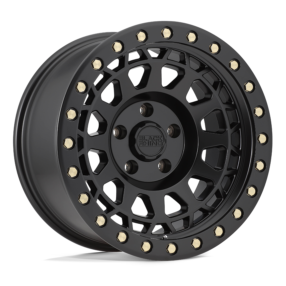 Black Rhino Hard Alloys Primm 17x9 Matte Black w/Brass Bolts -12mm ET 112.1mm CB 6x139.7