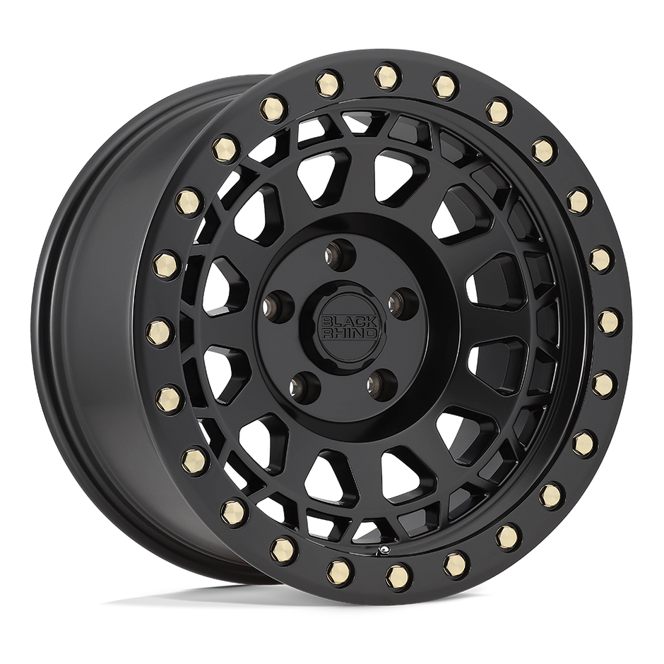 Black Rhino Hard Alloys Primm 17x9 Matte Black w/Brass Bolts -12mm ET 112.1mm CB 6x139.7