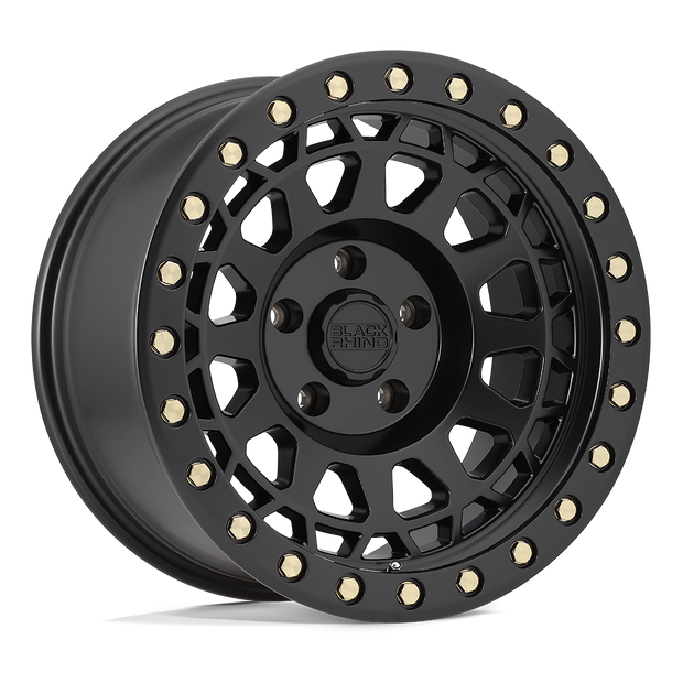 Black Rhino Hard Alloys Primm 17x9 Matte Black w/Brass Bolts -12mm ET 112.1mm CB 6x139.7