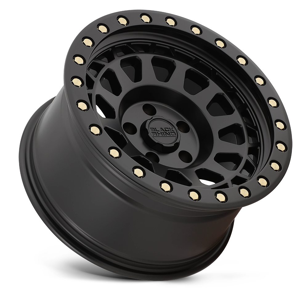 Black Rhino Hard Alloys Primm 17x9 Matte Black w/Brass Bolts -12mm ET 112.1mm CB 6x139.7