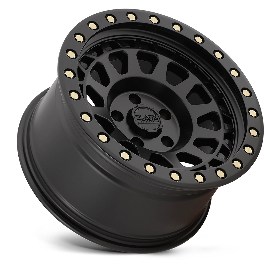 Black Rhino Hard Alloys Primm 17x9 Matte Black w/Brass Bolts -12mm ET 112.1mm CB 6x139.7