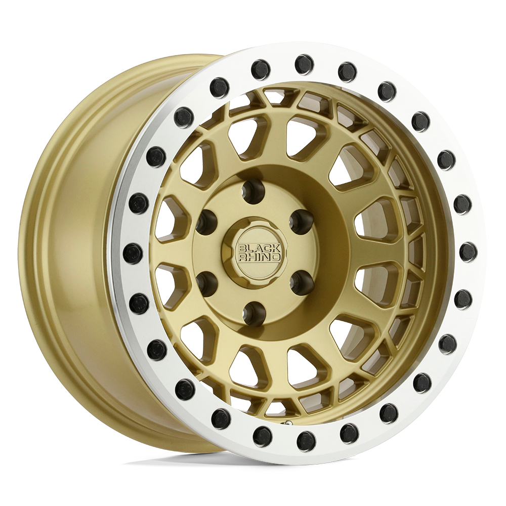 Black Rhino Hard Alloys Primm Beadlock 17x8.5 Matte Gold w/Machined Ring -30mm ET 112.1mm CB 6x139.7