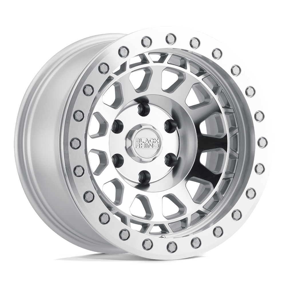 Black Rhino Hard Alloys Primm 17x9 Silver w/Mirror Face & Machined Ring -18mm ET 71.5mm CB 5x127
