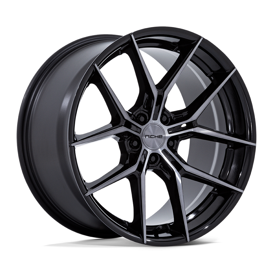 Niche NC279 Prodigy 5 18x8.5 Gloss Black w/Dark Tinted Clear 35mm ET 72.56mm CB 5x114.3