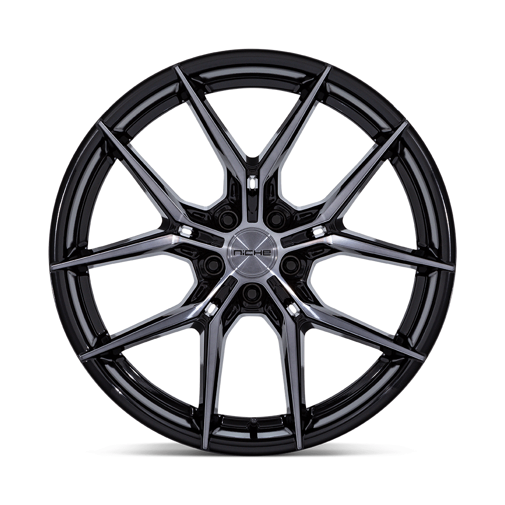 Niche NC279 Prodigy 5 18x8.5 Gloss Black w/Dark Tinted Clear 35mm ET 72.56mm CB 5x114.3