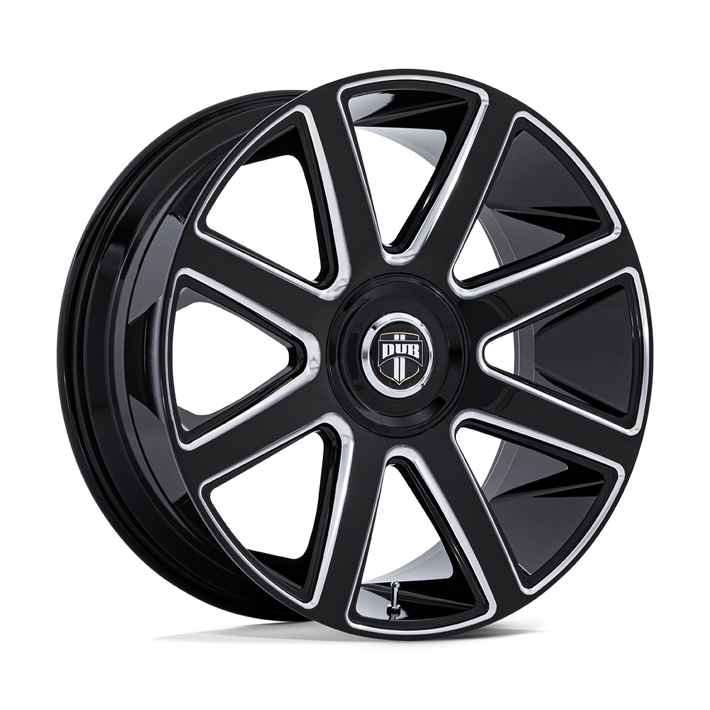 DUB Wheels DC273 Pull 24x9 Gloss Black Milled 15mm ET 72.56mm CB Custom BP