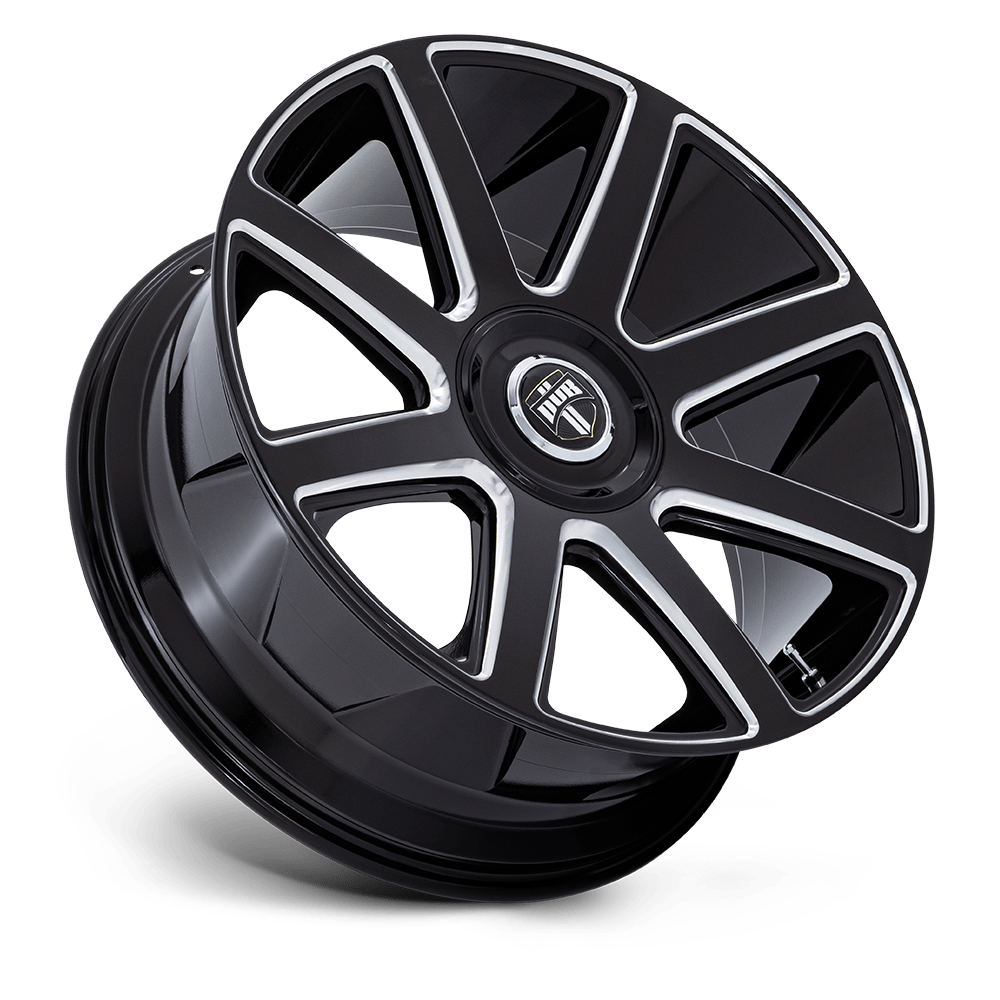 DUB Wheels DC273 Pull 24x9 Gloss Black Milled 15mm ET 72.56mm CB Custom BP