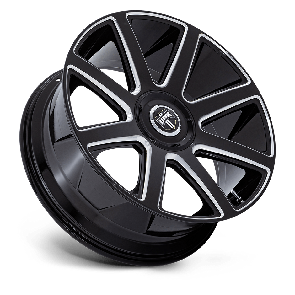 DUB Wheels DC273 Pull 24x9 Gloss Black Milled 15mm ET 72.56mm CB Custom BP