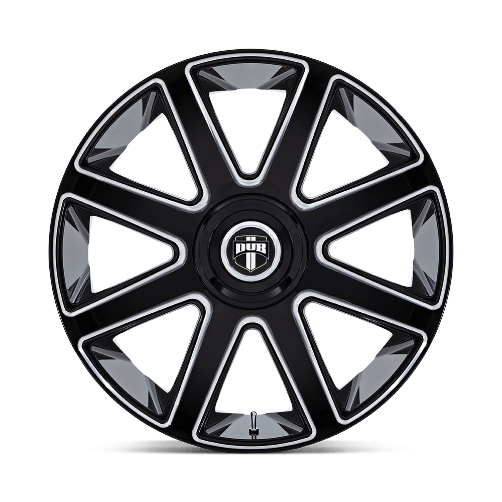 DUB Wheels DC273 Pull 24x9 Gloss Black Milled 15mm ET 72.56mm CB Custom BP