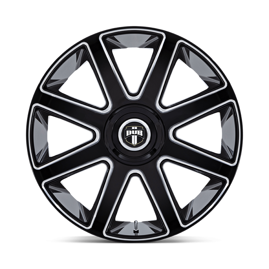 DUB Wheels DC273 Pull 24x9 Gloss Black Milled 15mm ET 72.56mm CB Custom BP