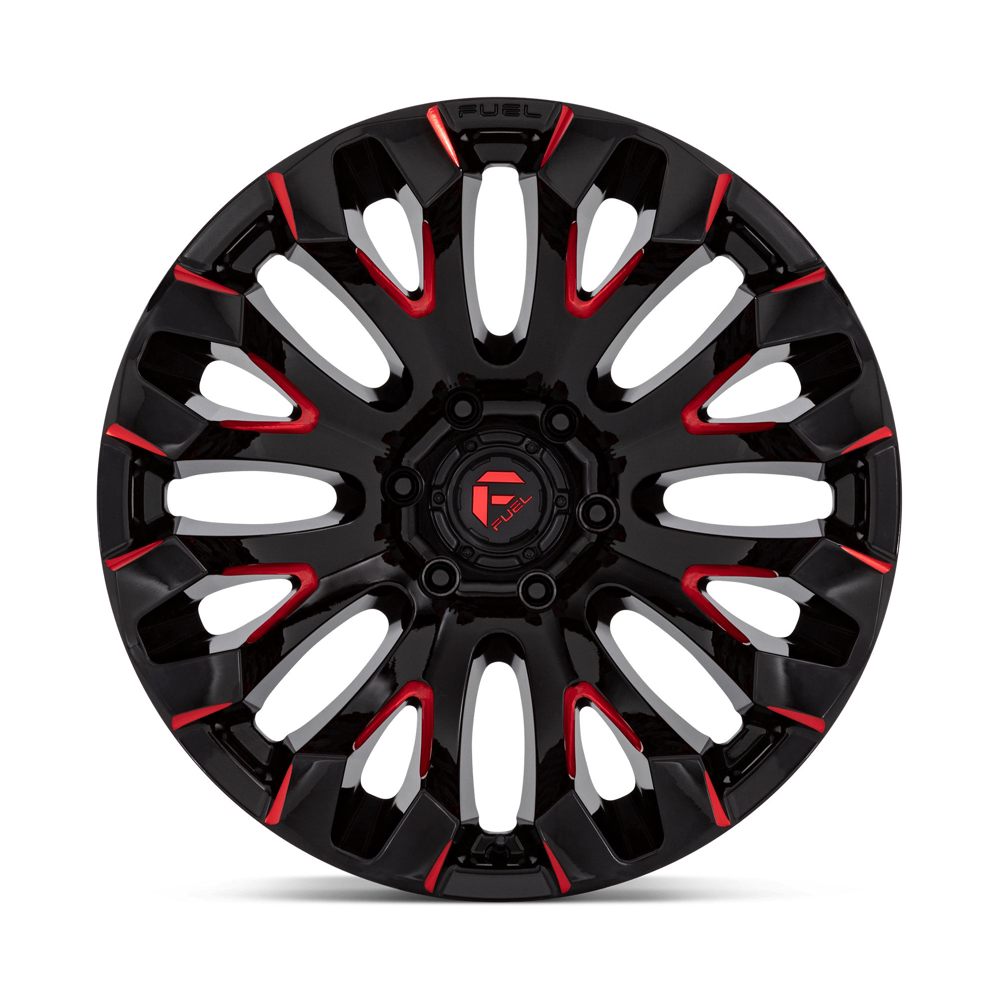 Fuel Wheels D829 Quake 18x9 Gloss Black Milled w/Red Tint 1mm ET 125.1mm CB 8x170