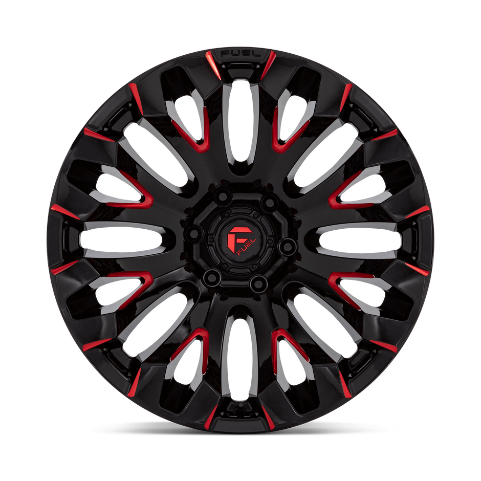 Fuel Wheels D829 Quake 18x9 Gloss Black Milled w/Red Tint 1mm ET 125.1mm CB 8x170