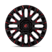 Fuel Wheels D829 Quake 18x9 Gloss Black Milled w/Red Tint 1mm ET 125.1mm CB 8x170