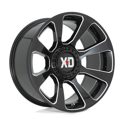 XD Wheels XD854 Reactor 20x10 Gloss Black Milled -18mm ET 78.1mm CB 5x127/5x139.7 wheel