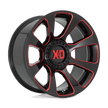 XD Wheels XD854 Reactor 20x9 Gloss Black Milled w/Red Tint wheel