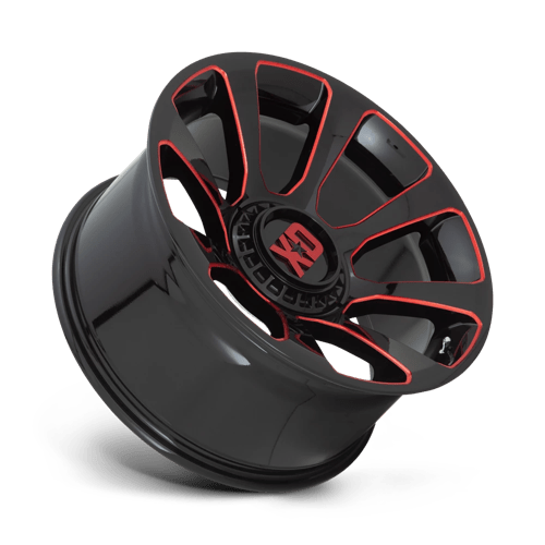 XD Wheels XD854 Reactor 20x10 Gloss Black Milled w/Red Tint -18mm ET 78.1mm CB Custom BP wheel