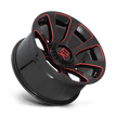 XD Wheels XD854 Reactor 20x9 Gloss Black Milled w/Red Tint wheel