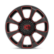 XD Wheels XD854 Reactor 20x9 Gloss Black Milled w/Red Tint wheel