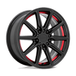 Ruff Wheels Throttle 17x7.5 Gloss Black w/Machined Red Lip wheel