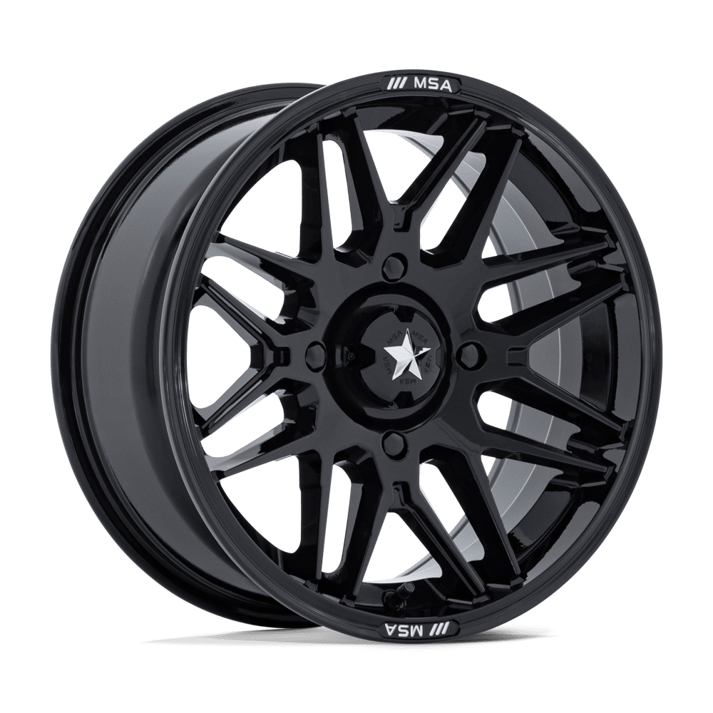 MSA Offroad Wheels M52 Radar UTV 14x7 Gloss Black 10mm ET 96mm CB 4x137
