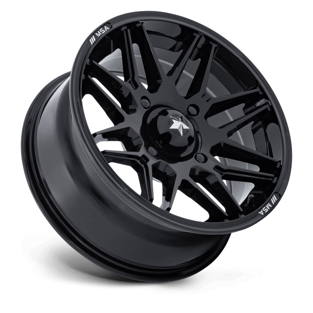 MSA Offroad Wheels M52 Radar UTV 14x7 Gloss Black 10mm ET 96mm CB 4x137