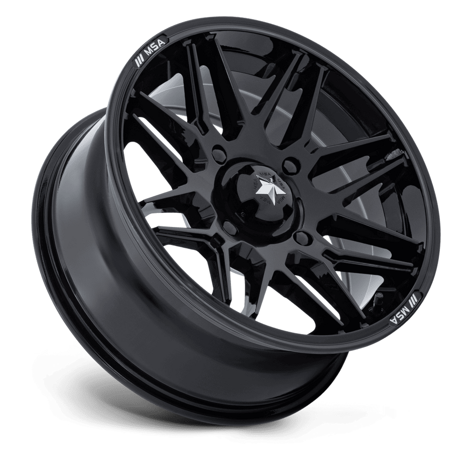 MSA Offroad Wheels M52 Radar UTV 14x7 Gloss Black 10mm ET 96mm CB 4x137