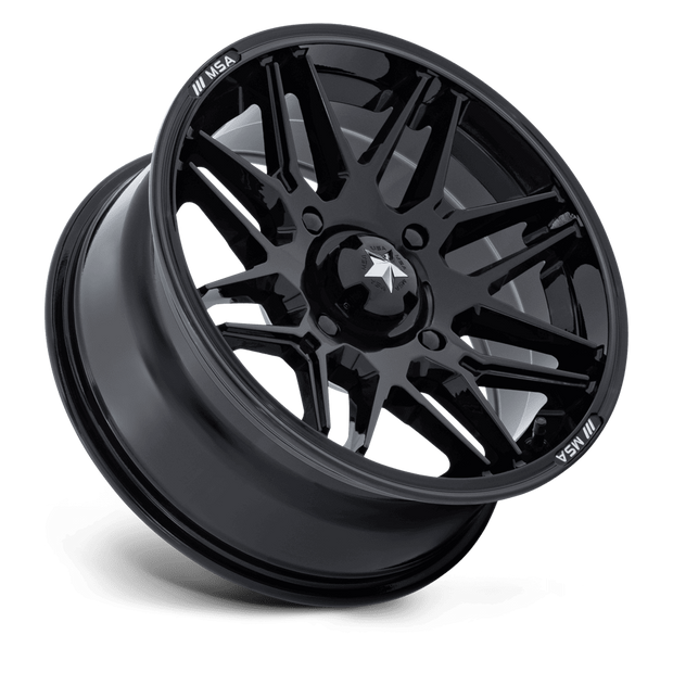MSA Offroad Wheels M52 Radar UTV 16x7 Gloss Black 10mm ET 96mm CB 4x137