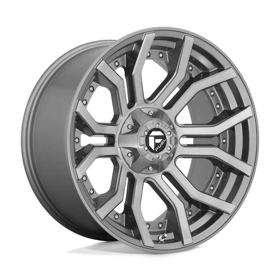 Fuel Wheels D713 Rage Platinum 20x10 Brushed Gunmetal w/Tinted Clear -18mm ET 125.1mm CB 8x170