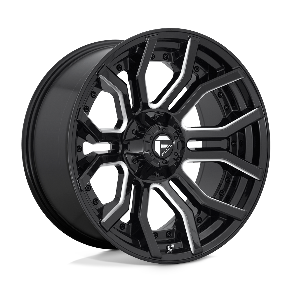 Fuel Wheels D711 Rage 20x10 Gloss Black Milled -18mm ET 87.1mm CB 5x127/5x139.7