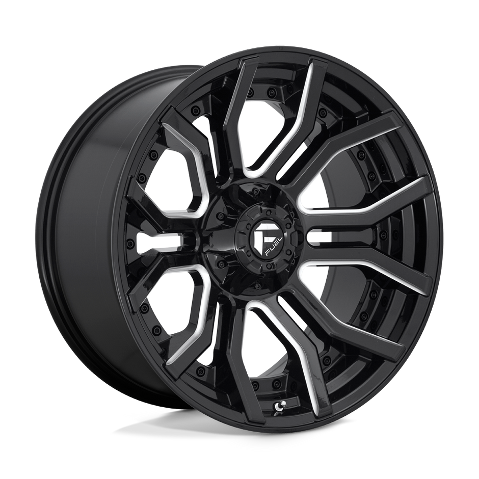 Fuel Wheels D711 Rage 20x10 Gloss Black Milled -18mm ET 87.1mm CB 5x127/5x139.7