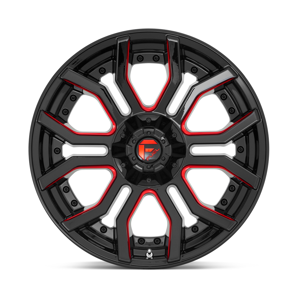 Fuel Wheels D712 Rage 20x10 Gloss Black w/Red Tinted Clear -18mm ET 125.1mm CB 8x170