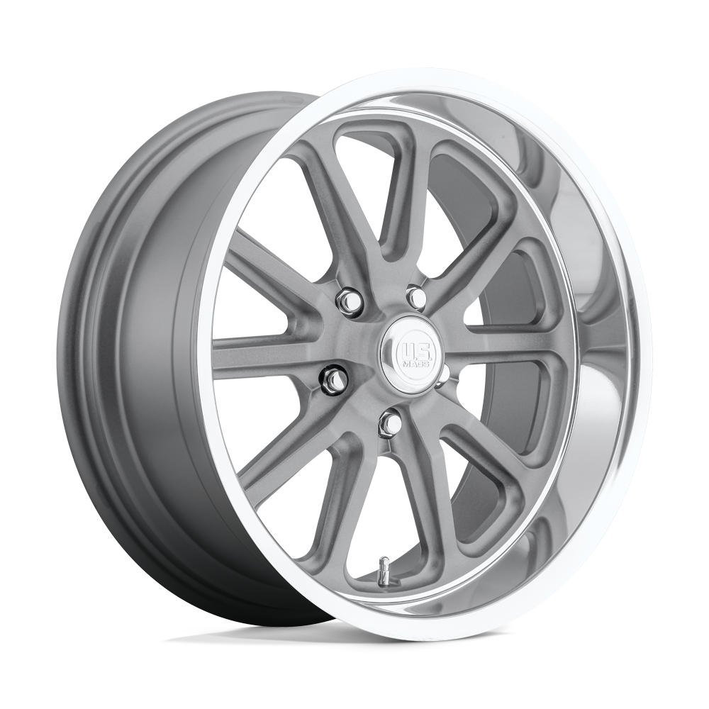 U.S. Mags U111 Rambler 17x7 Textured Gray w/ Diamond Cut Lip 1mm ET 72.56mm CB 5x120.65