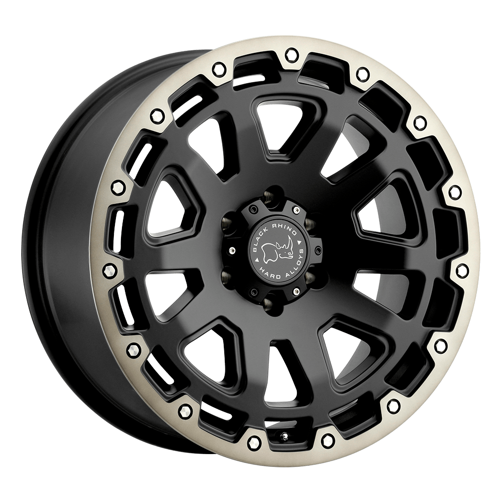 Black Rhino Hard Alloys Razorback 20x12 Matte Black w/Machined Dark Tint -44mm ET 112.1mm CB 6x139.7