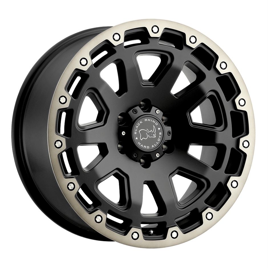 Black Rhino Hard Alloys Razorback 20x12 Matte Black w/Machined Dark Tint -44mm ET 112.1mm CB 6x139.7
