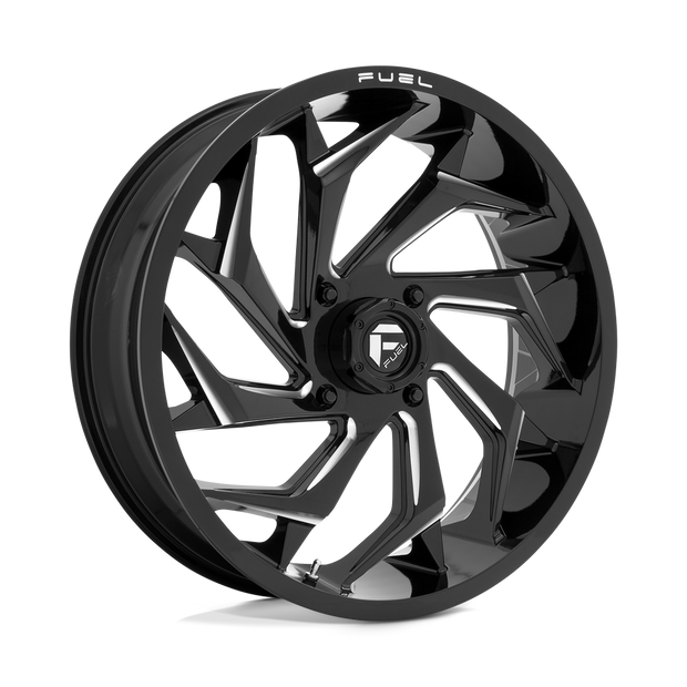Fuel Wheels D753 Reaction UTV 18x7 Gloss Black Milled 13mm ET 132mm CB 4x156
