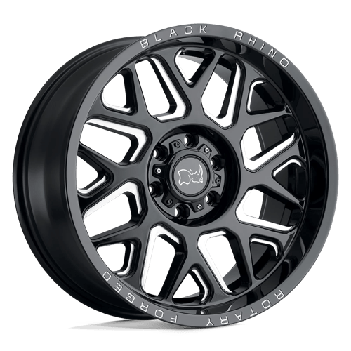 Black Rhino Hard Alloys Reaper 20x11.5 Gloss Black & Milled -44mm ET 71.5mm CB 5x127