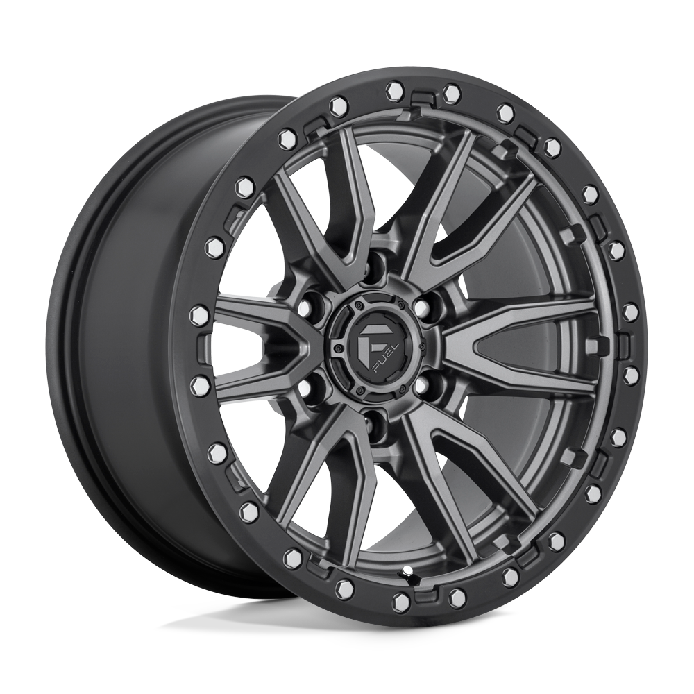Fuel Wheels D680 Rebel 16x8 Matte Gunmetal w/Black Bead Ring 1mm ET 106.1mm CB 6x139.7