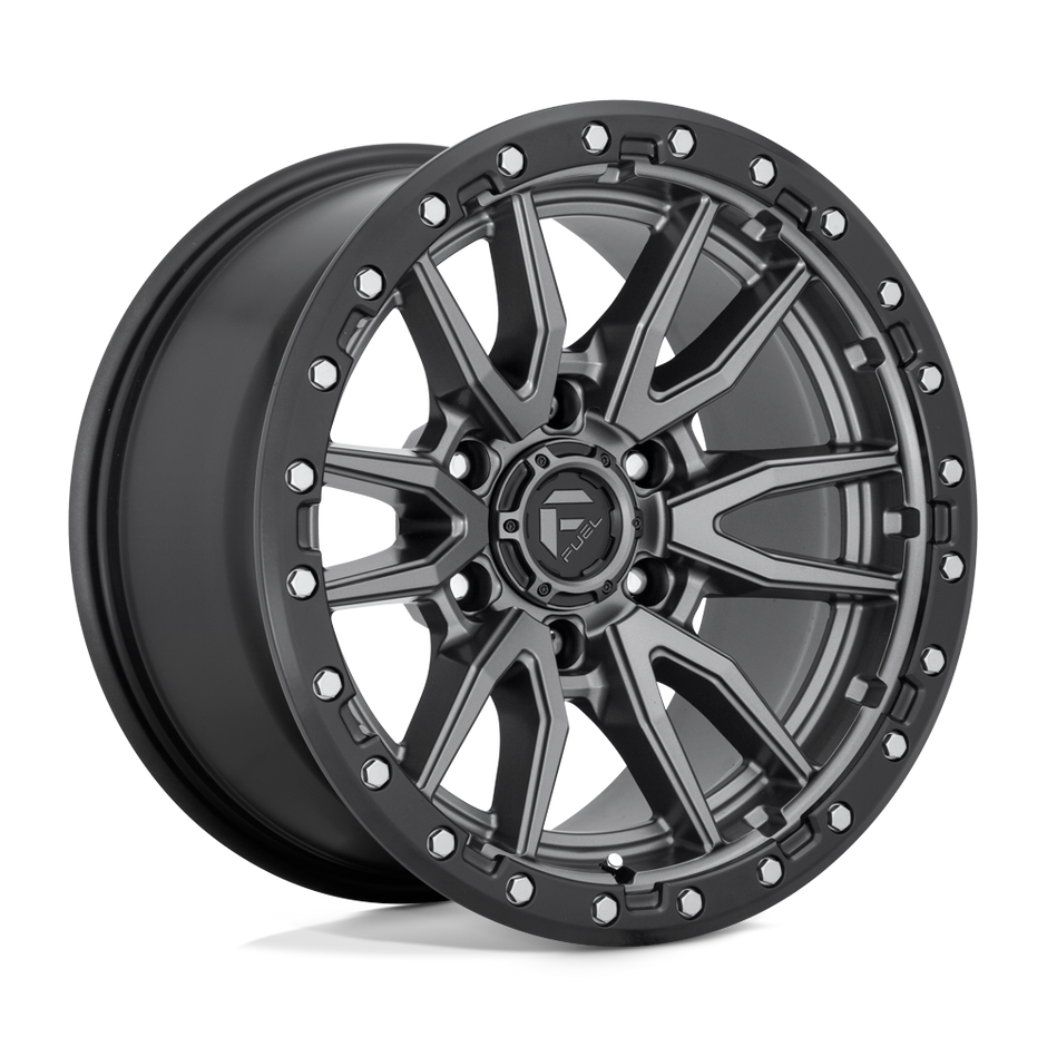 Fuel Wheels D680 Rebel 16x8 Matte Gunmetal w/Black Bead Ring 1mm ET 106.1mm CB 6x139.7