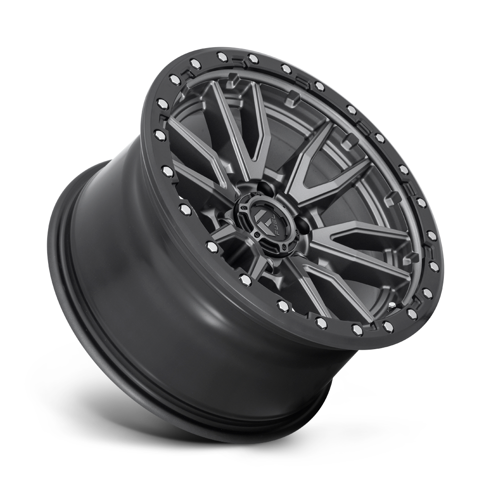 Fuel Wheels D680 Rebel 16x8 Matte Gunmetal w/Black Bead Ring 1mm ET 106.1mm CB 6x139.7