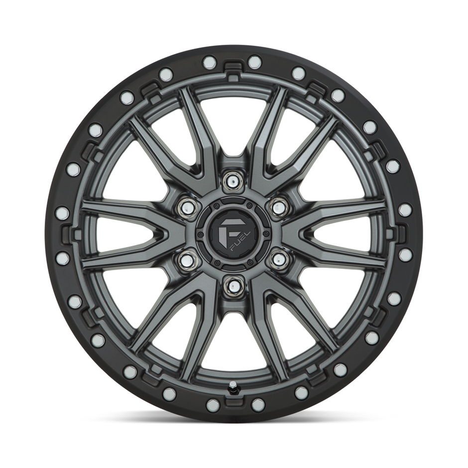Fuel Wheels D680 Rebel 16x8 Matte Gunmetal w/Black Bead Ring 1mm ET 106.1mm CB 6x139.7